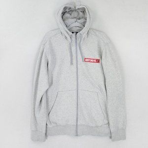 Nike Jacket Mens Large Gray Heathered Sportswear Just Do It Full Zip Hoodie